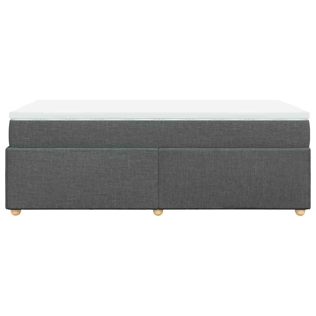 vidaXL Box Spring Bed with Mattress Dark Grey Twin XL Fabric