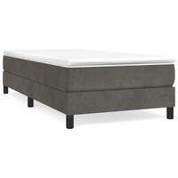 vidaXL Bed Frame without Mattress Dark Grey Twin Velvet (US Only)