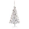 vidaXL Artificial Pre-lit Christmas Tree with Ball Set Silver 150 cm PET