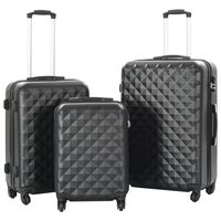 vidaXL Hardcase Trolley Set 3 pcs Black ABS