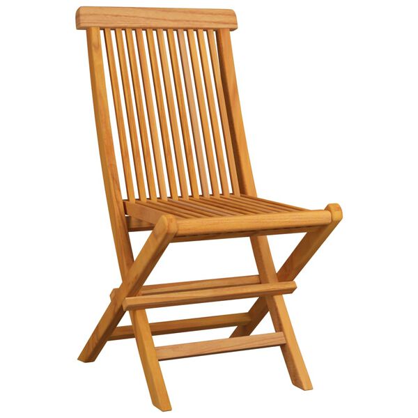 vidaXL Garden Chairs with Blue Cushions 4 pcs Solid Teak Wood