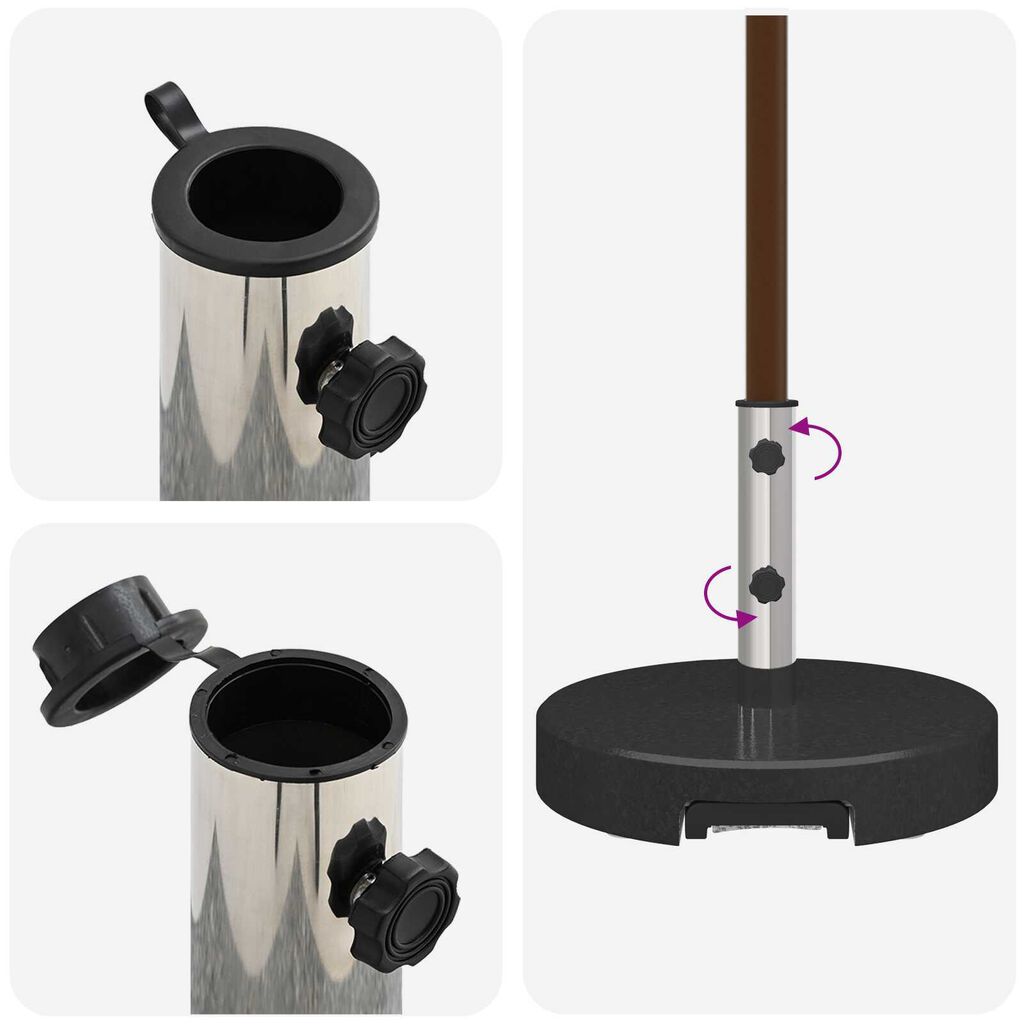 vidaXL Parasol Base Black 45 x 45 x 37.5 cm Granite