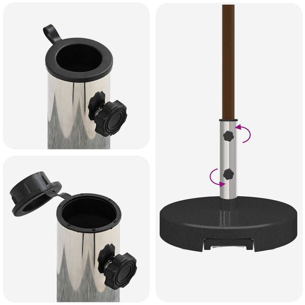 vidaXL Parasol Base Black 45 x 45 x 37.5 cm Granite