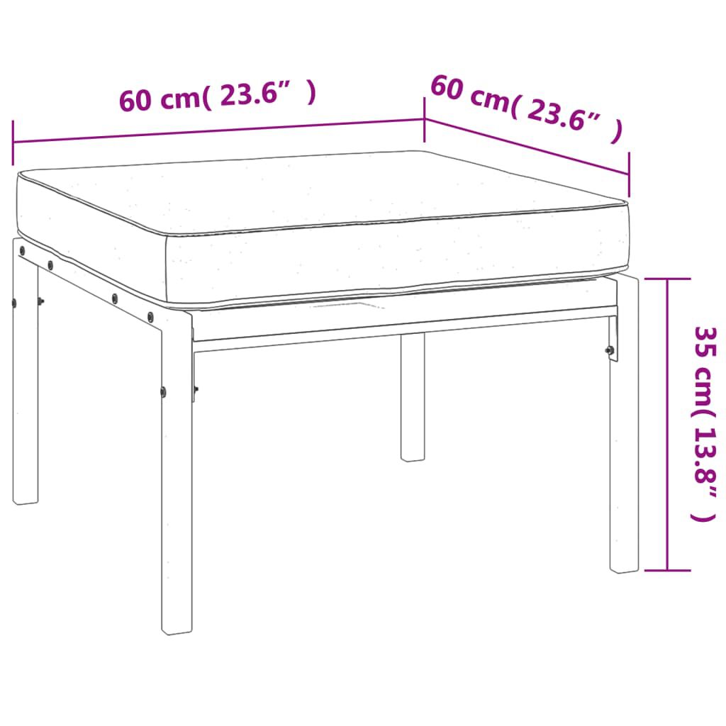 vidaXL 11 Piece Garden Lounge Set with Sand Cushions Steel