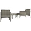 vidaXL 5 Piece Garden Lounge Set with Cushions Grey Poly Rattan