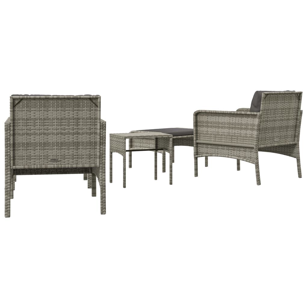 vidaXL 5 Piece Garden Lounge Set with Cushions Grey Poly Rattan
