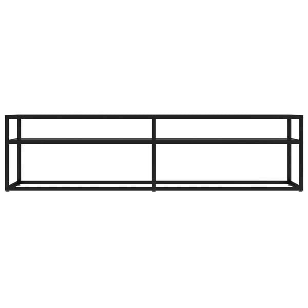 vidaXL TV Cabinet Black 160x40x40.5 cm Tempered Glass
