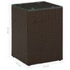 vidaXL Side Table with Glass Top Brown 35x35x52 cm Poly Rattan