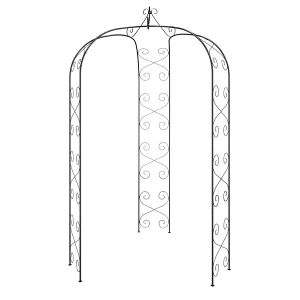 vidaXL Garden Arch Black Ø180x255 cm Steel