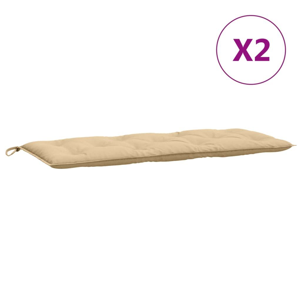 vidaXL Garden Bench Cushions 2 pcs Melange Beige 120x50x7 cm Fabric