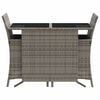 vidaXL 3 Piece Bistro Set with Cushions Grey Poly Rattan
