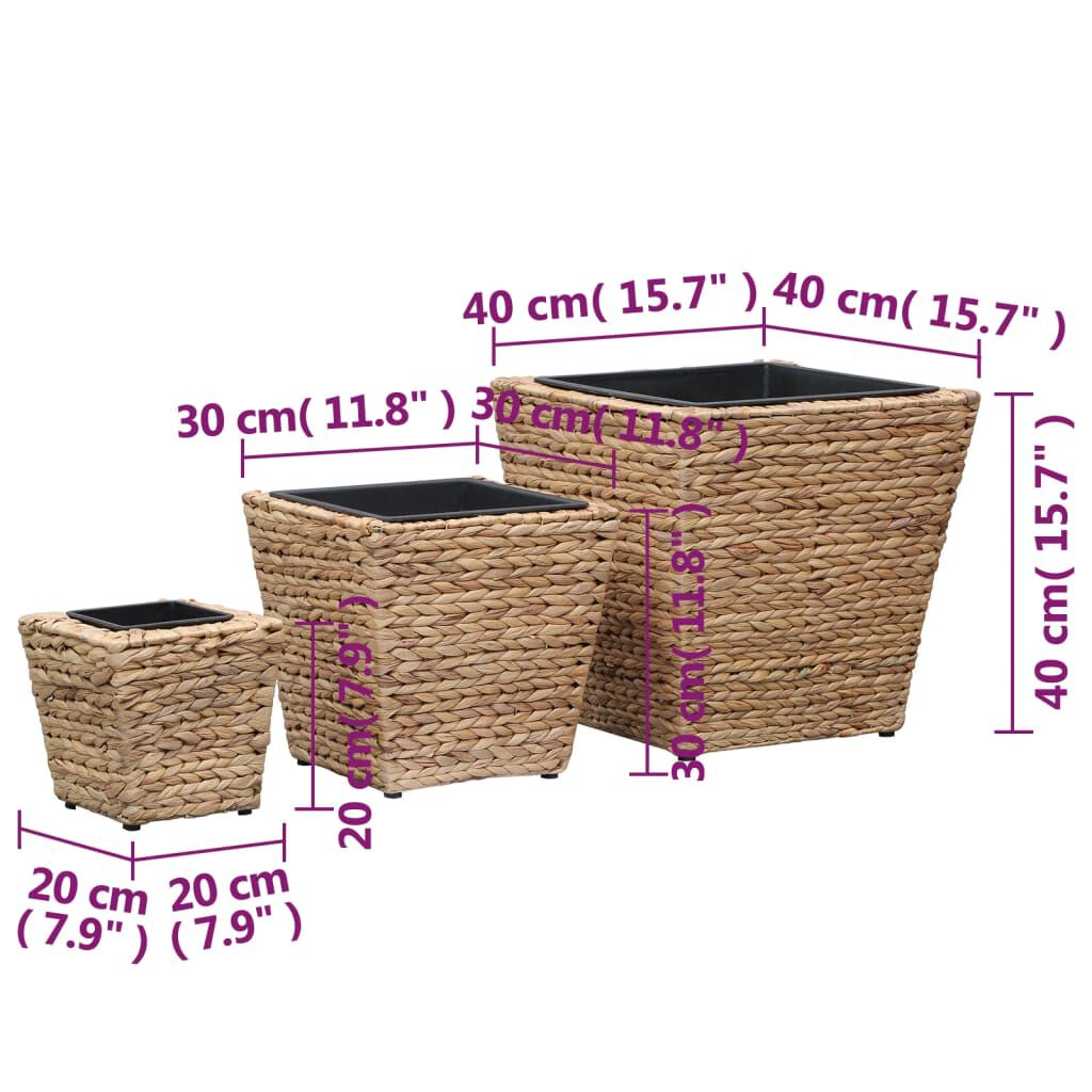 vidaXL Raised Beds 3 pcs Water Hyacinth