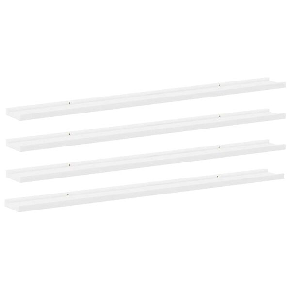 vidaXL Wall Shelves 4 pcs White 115x9x3 cm