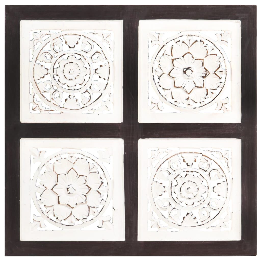 vidaXL Hand-Carved Wall Panel MDF 40x40x1.5 cm Brown and White