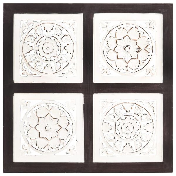 vidaXL Hand-Carved Wall Panel MDF 40x40x1.5 cm Brown and White