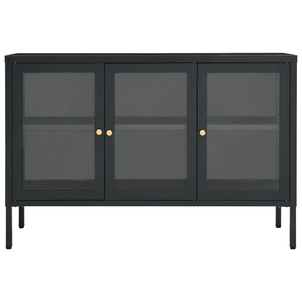 vidaXL Sideboard Anthracite 105x35x70 cm Steel and Glass