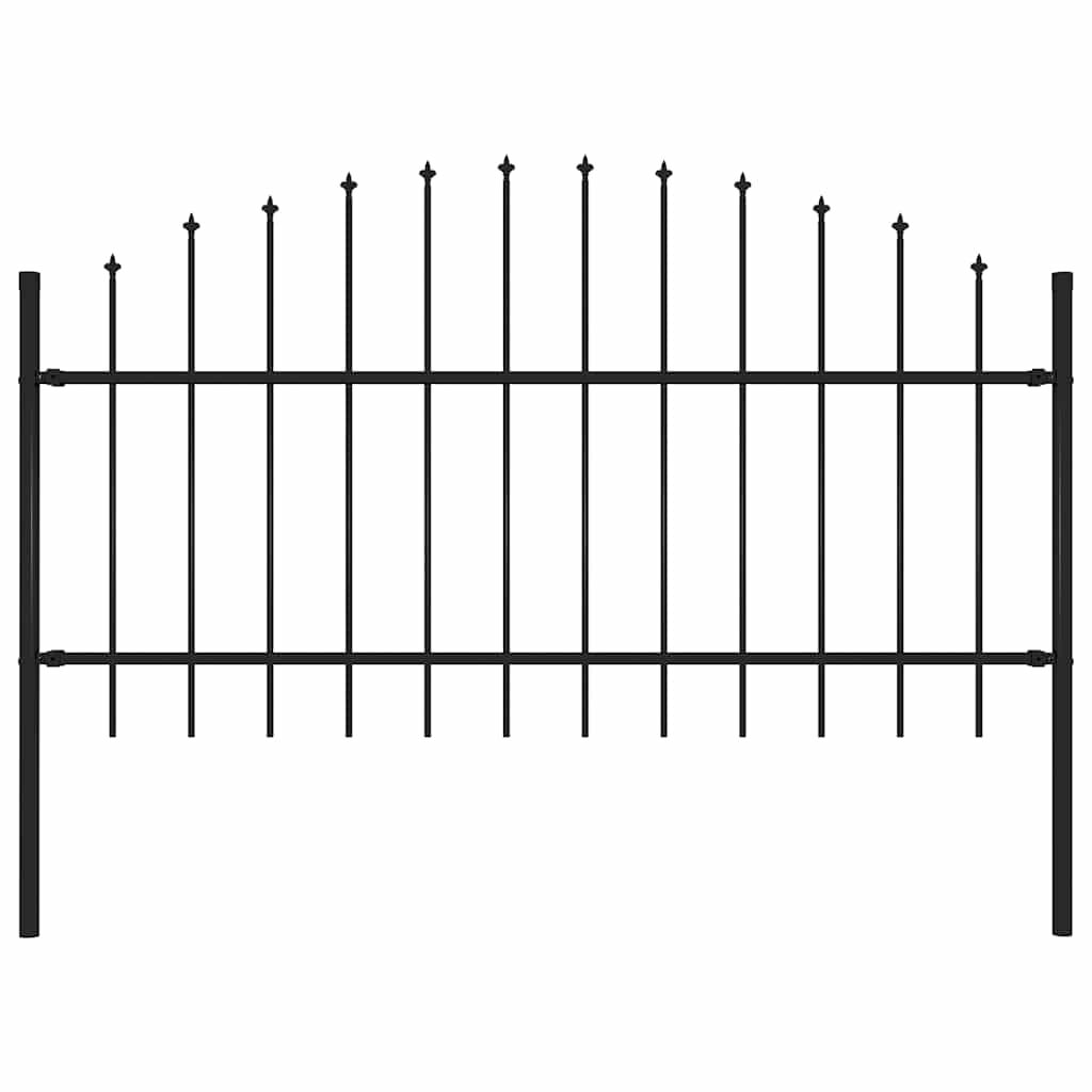 vidaXL Garden Fence with Spear Top Steel