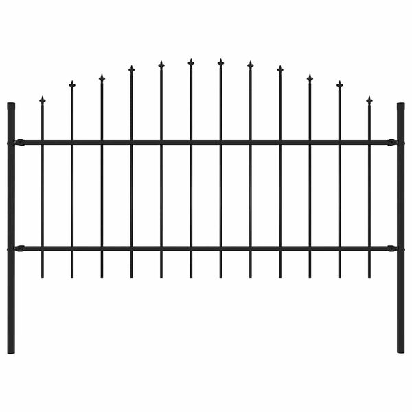 vidaXL Garden Fence with Spear Top Steel
