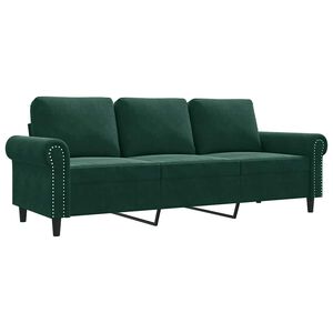 vidaXL 3-Seater Sofa Dark Green 180 cm Velvet