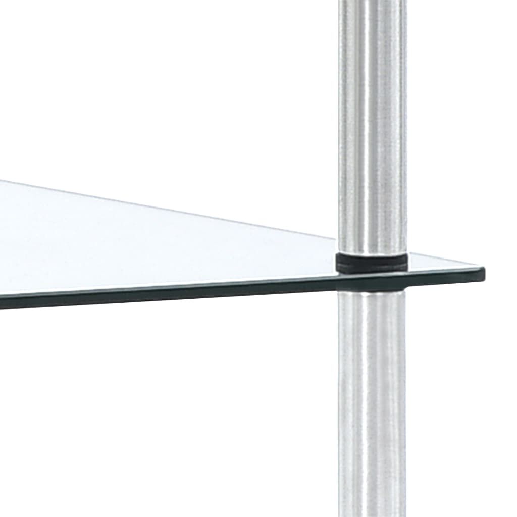 vidaXL 5-Tier Shelf Transparent 40x40x130 cm Tempered Glass
