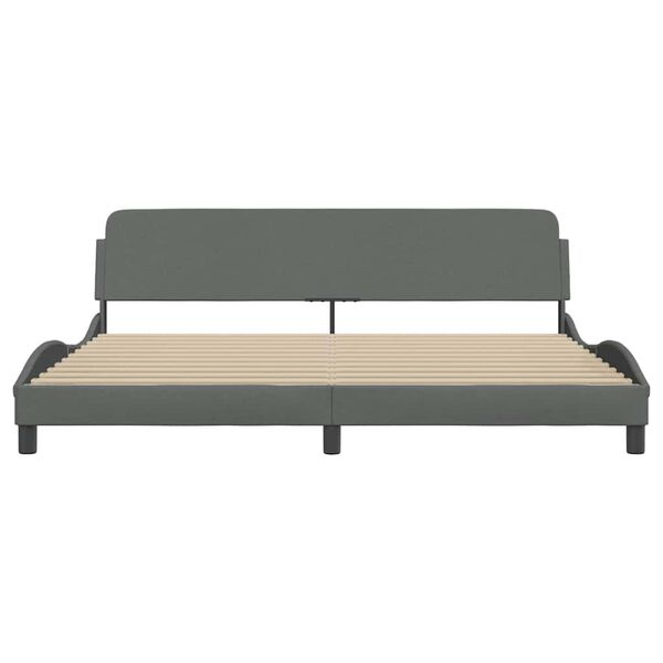 vidaXL Bed Frame "Dover" Dark Grey 193x203 cm Fabric