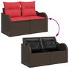 vidaXL Garden Sofa with Cushion 121 x 62 x 69 cm Poly Rattan
