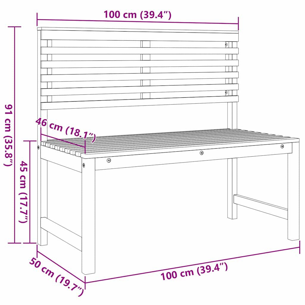 vidaXL Garden Bench Set 3 pcs Brown Solid acacia wood