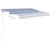 vidaXL Automatic Retractable Awning 300x250 cm Blue and White