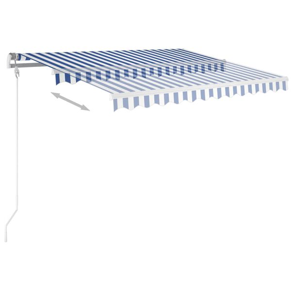 vidaXL Automatic Retractable Awning 300x250 cm Blue and White