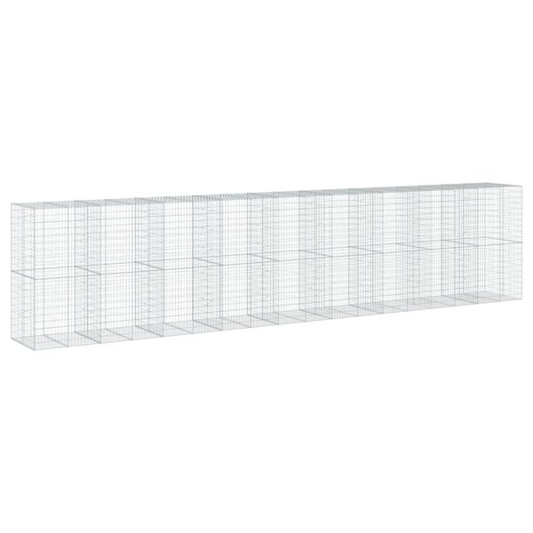 vidaXL Gabion Basket with Cover 900x100x200 cm Galvanised Iron