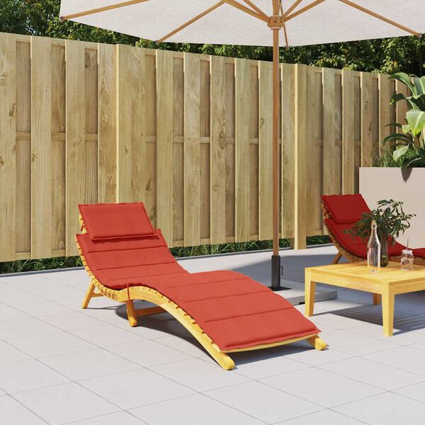 vidaXL Sun Lounger Cushion Melange Red 186x58x4 cm Fabric