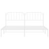 vidaXL Metal Bed Frame without Mattress with Headboard White 193x203cm
