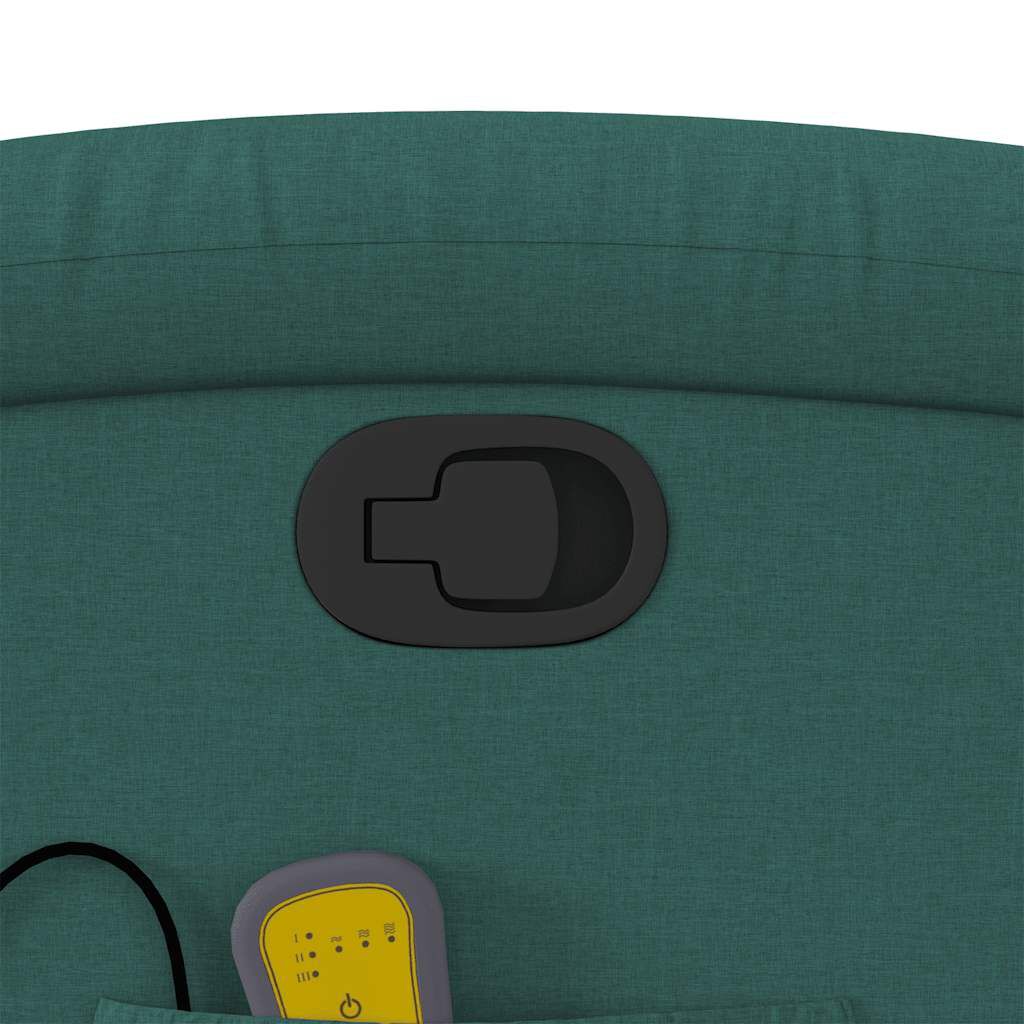 vidaXL Stand up Massage Recliner Chair Dark Green Fabric