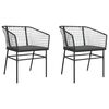 vidaXL Garden Chairs 2 pcs with Cushions Black Poly Rattan