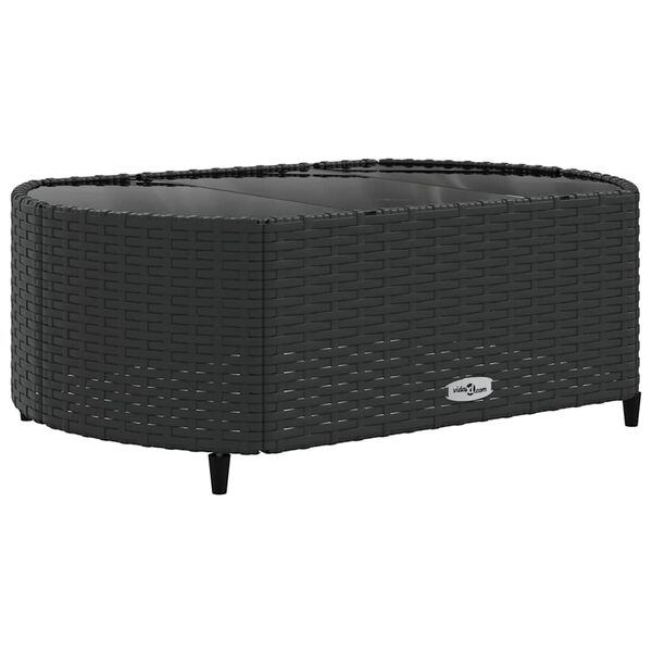 vidaXL 5 Piece Garden Sofa Set with Cushions Black Poly Rattan