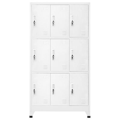 vidaXL Locker Cabinet with 9 Compartments Steel 90x45x180 cm Grey