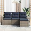 vidaXL Sofa Set 4 pcs Grey Poly Rattan