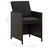 vidaXL Garden Chairs with Cushions 4 pcs Poly Rattan Black