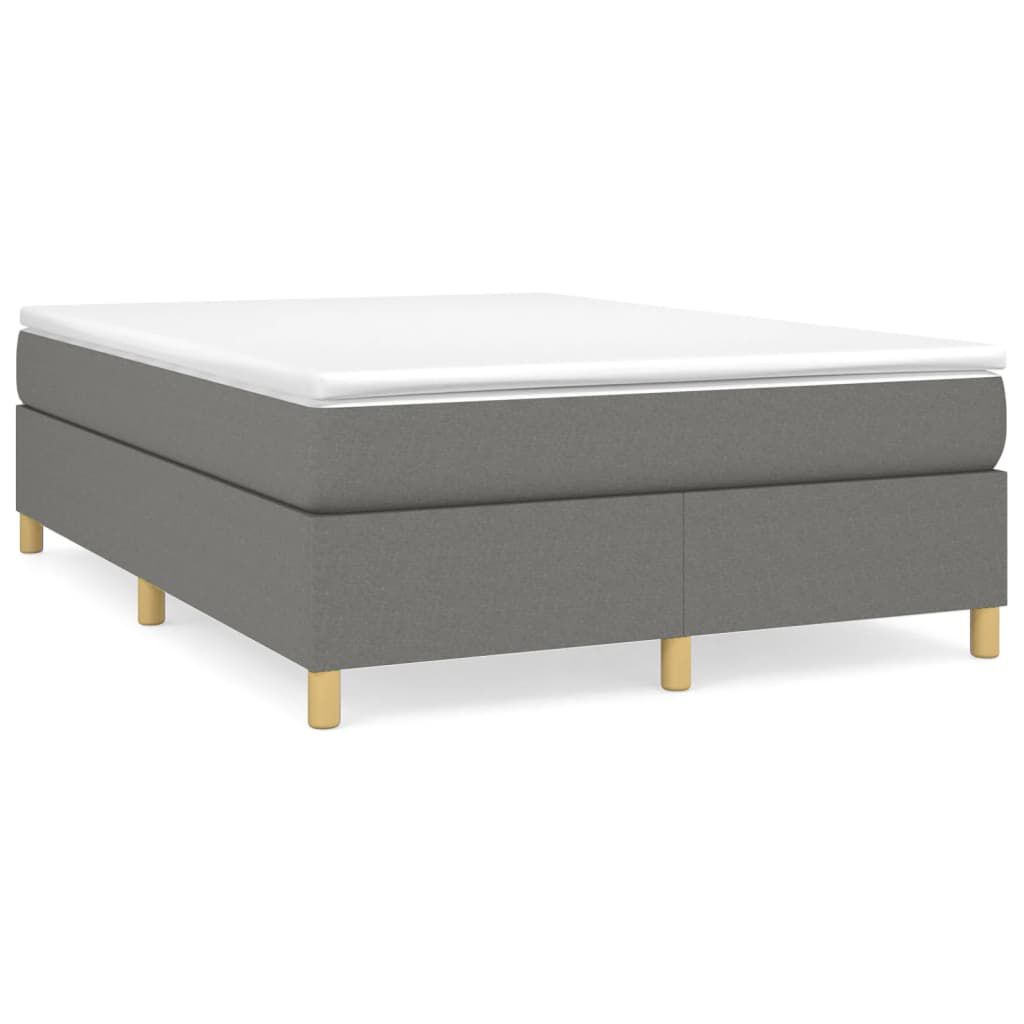 vidaXL Box Spring Bed with Mattress Dark Grey 152x203 cm Queen Fabric