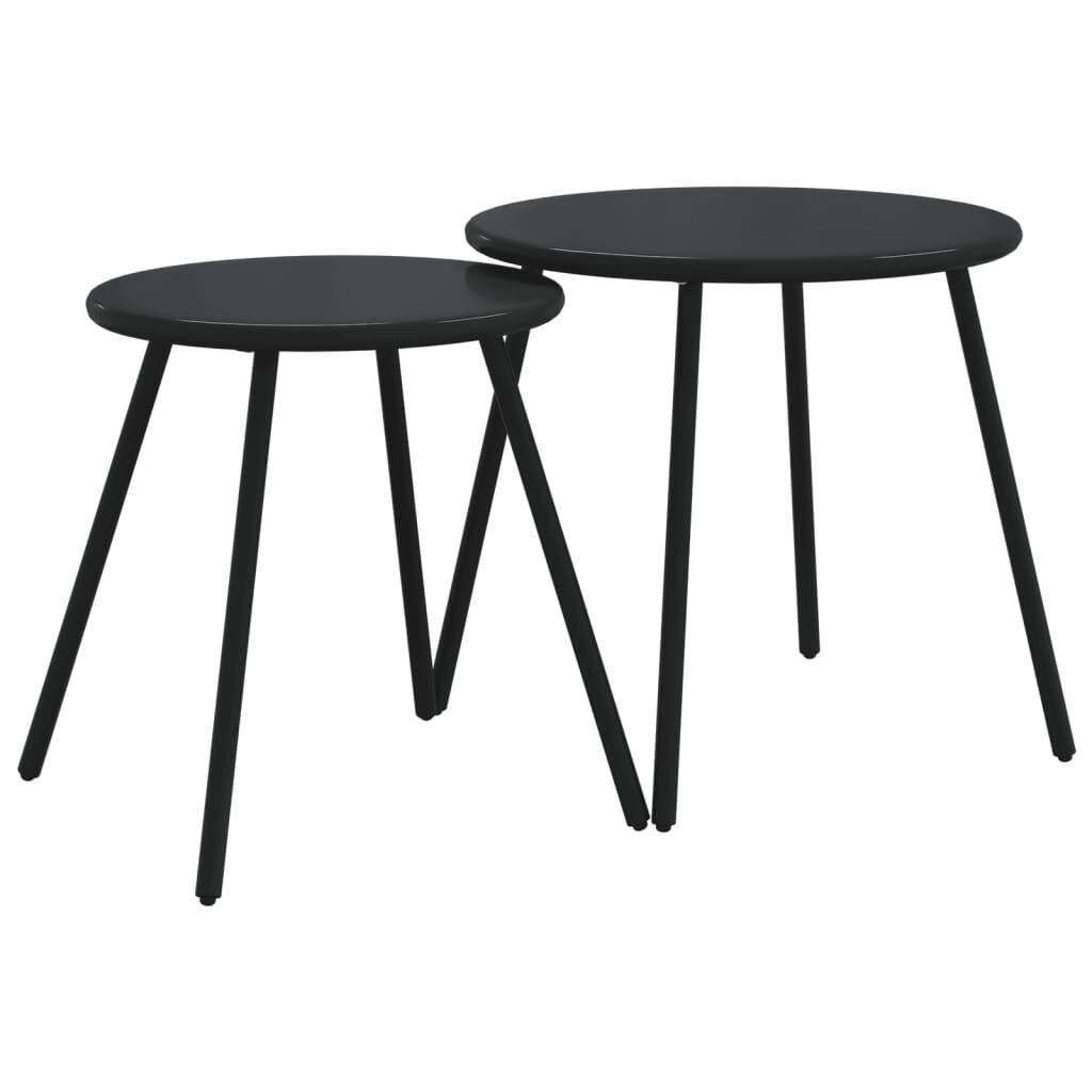 vidaXL 5 Piece Balcony Furniture Set with Cushions Black Steel
