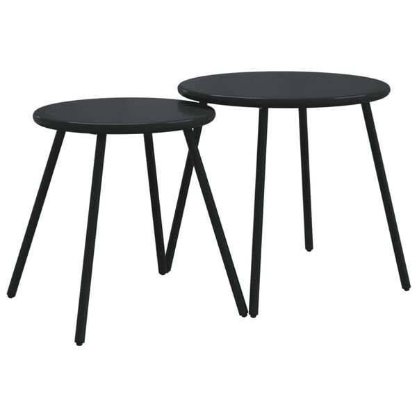 vidaXL 5 Piece Balcony Furniture Set with Cushions Black Steel