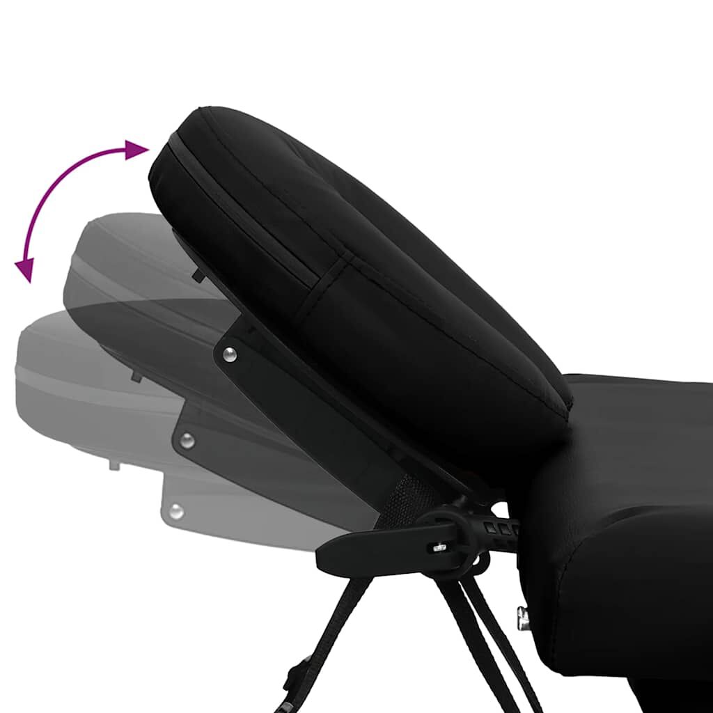 vidaXL Black Foldable Massage Table 4 Zones with Aluminium Frame