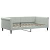 vidaXL Daybed with Trundle without Mattress Light Grey 100x190 cm
