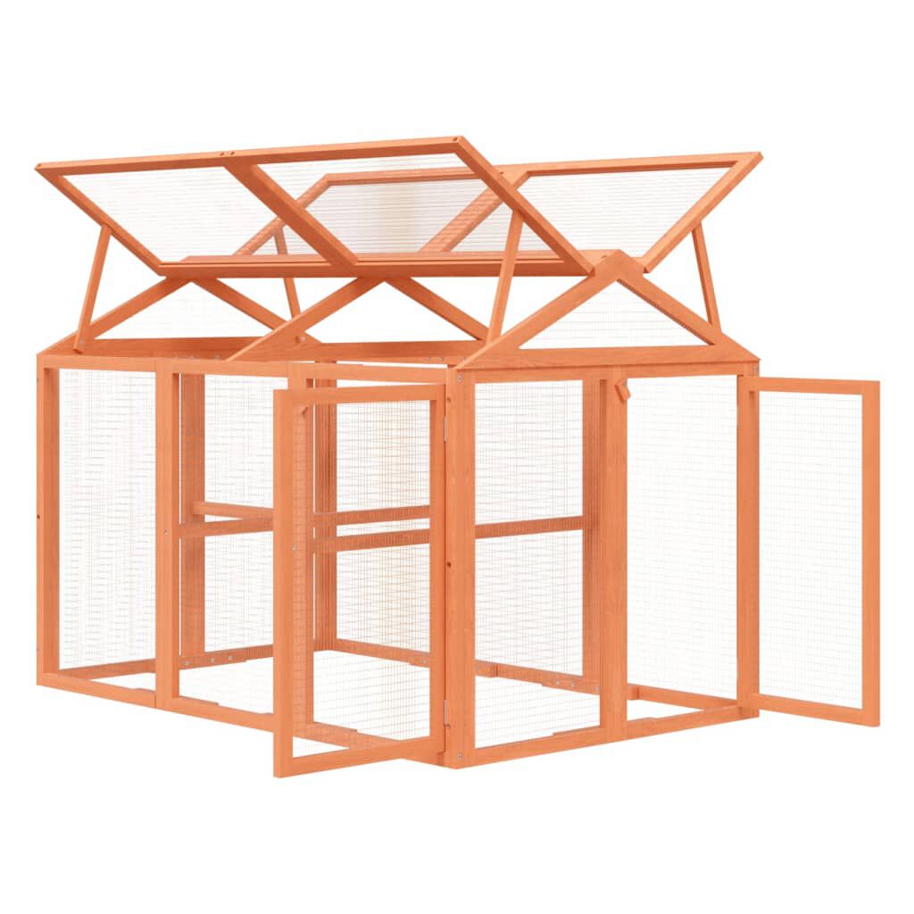 vidaXL Run Box Brown 141x94x104 cm Solid Wood Pine
