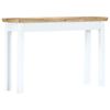 vidaXL Console Table White and Brown 110x35x75 cm Solid Mango Wood