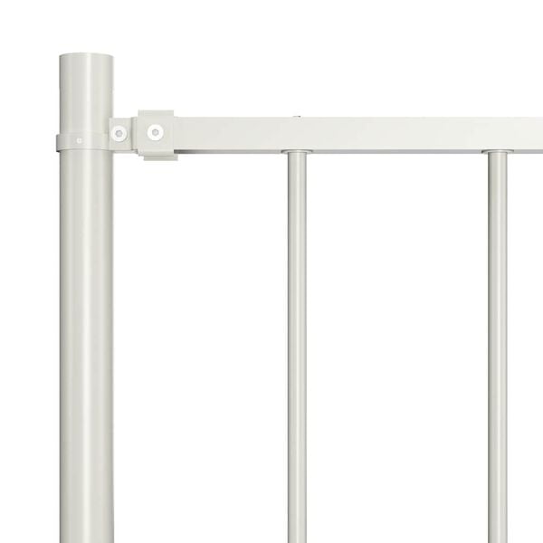 vidaXL Fence Panel with Posts Powder-coated Steel 1.81x0.75 m White