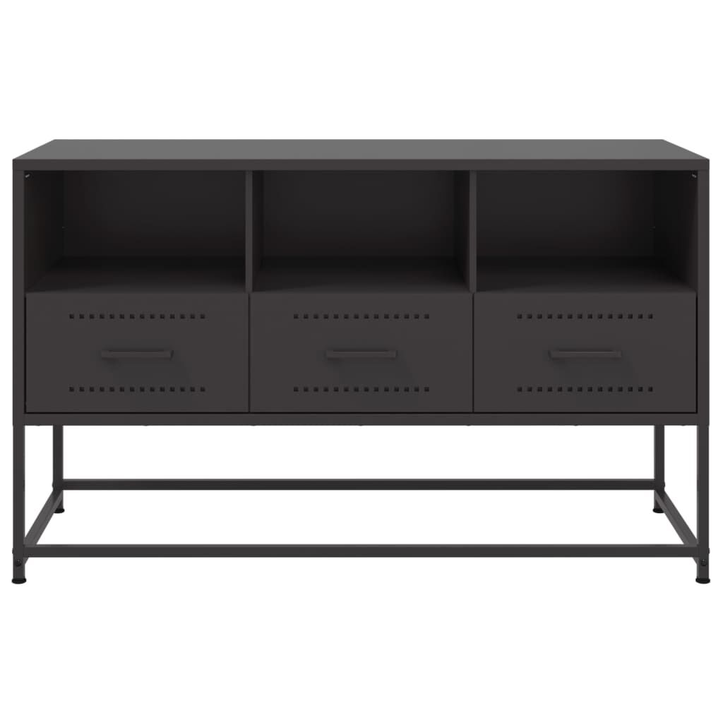 vidaXL TV Cabinet Black 100.5x39x60.5 cm Steel
