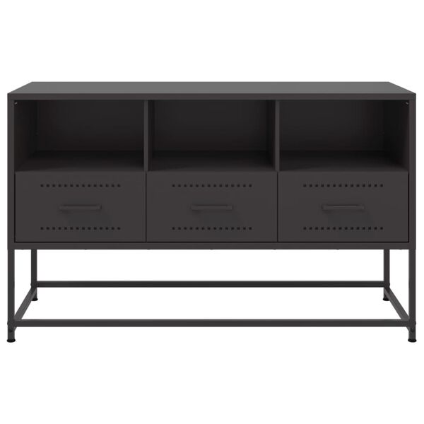 vidaXL TV Cabinet Black 100.5x39x60.5 cm Steel