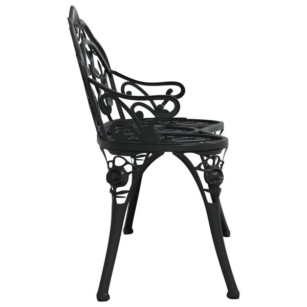 vidaXL Garden Bench 100 cm Cast Aluminium Black