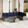 vidaXL Garden Sofa Set 9 pcs Grey Poly rattan